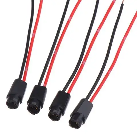 5Pcs T5 LED Bulb Socket Holder 1.2W W3W Width Instrument Light Socket with Plug Extension Cables Harness for LED T5 Light Bulbs