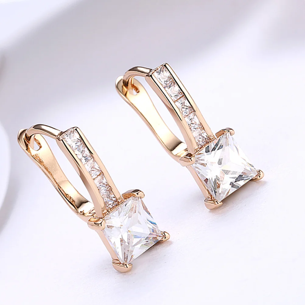 

Plated Dangle With Crystals Drop Crystal Jewelry For Women Wedding Party Golden Earrings Crystal Earrings