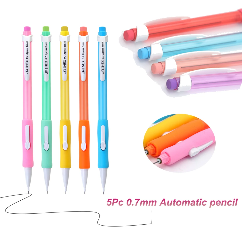 

9Pcs/Set 0.7mm Side Pressure 2B Mechanical Pencil High Quality With Eraser Painting Smooth Creative Writing Office Stationery