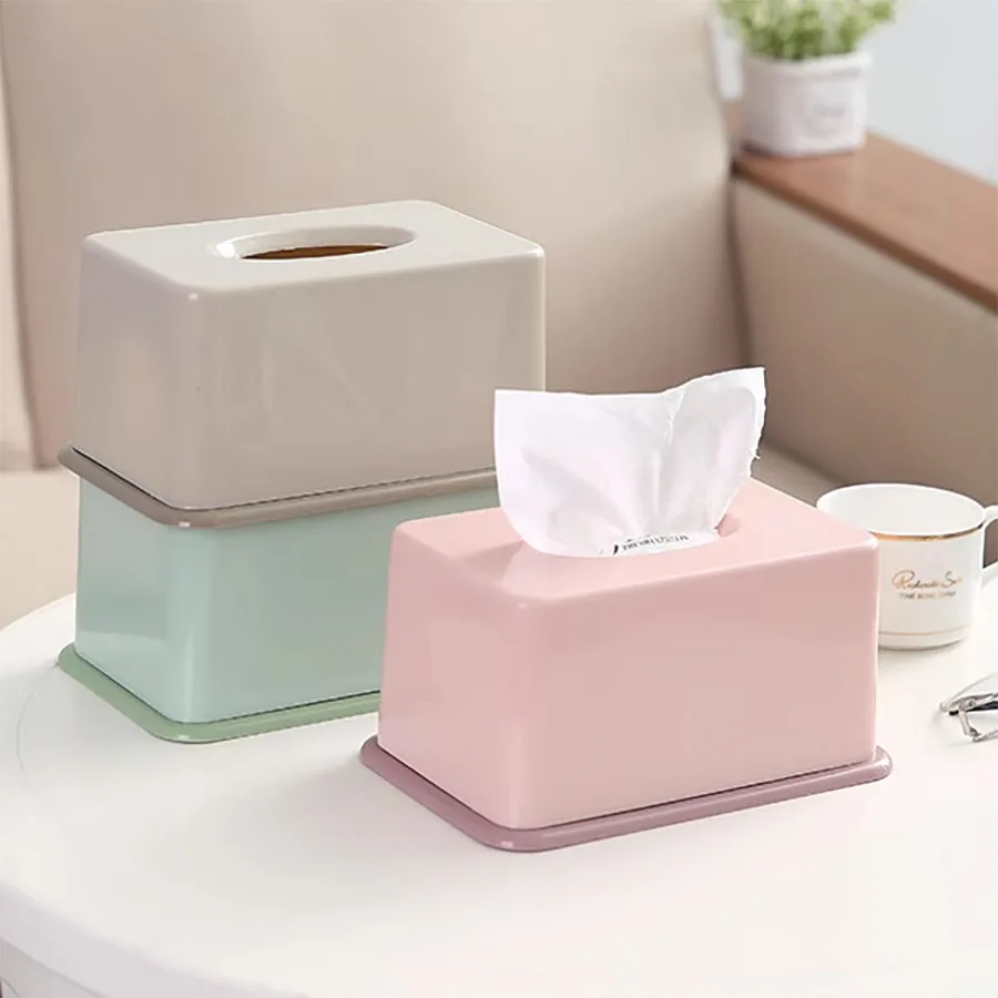 Plastic Roll Paper Holder Towel Tissue Box Storage Case Car Desktop Napkins Holder Organizer For Kitchen Bathroom Supplies