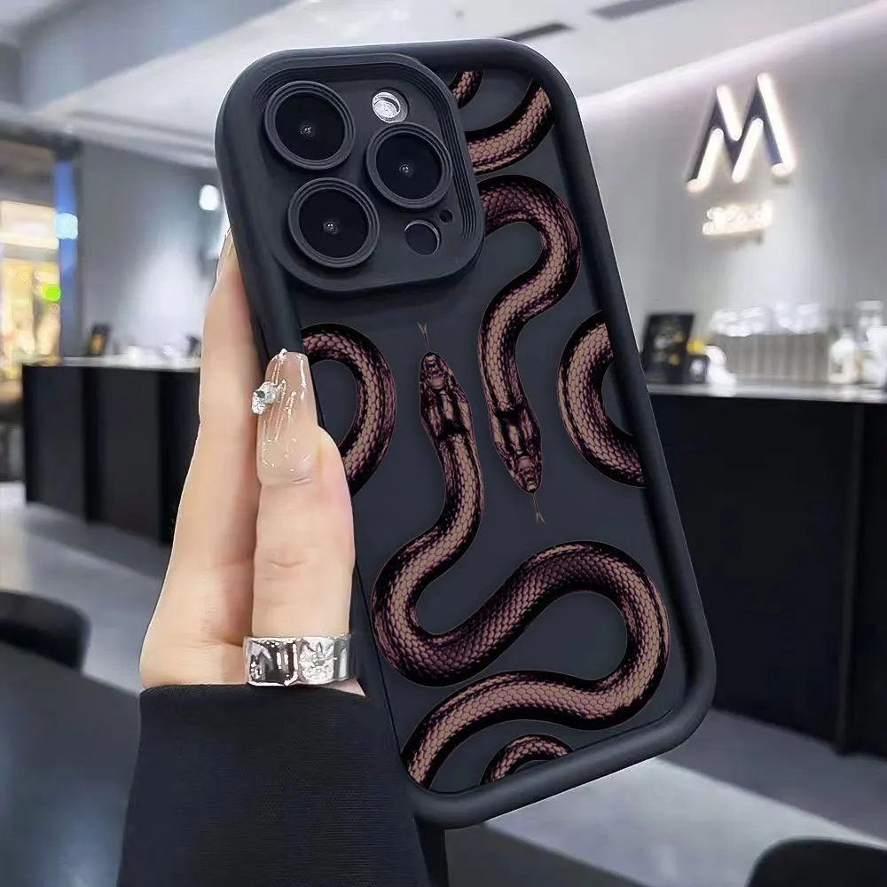 Fashion Purple Black Snake Phone Case For Redmi A1 NOTE 13 12 12S 11 11T 10 9 9S 8 7 PRO PLUS 4G 5G Case Cover Funda Coque Shell