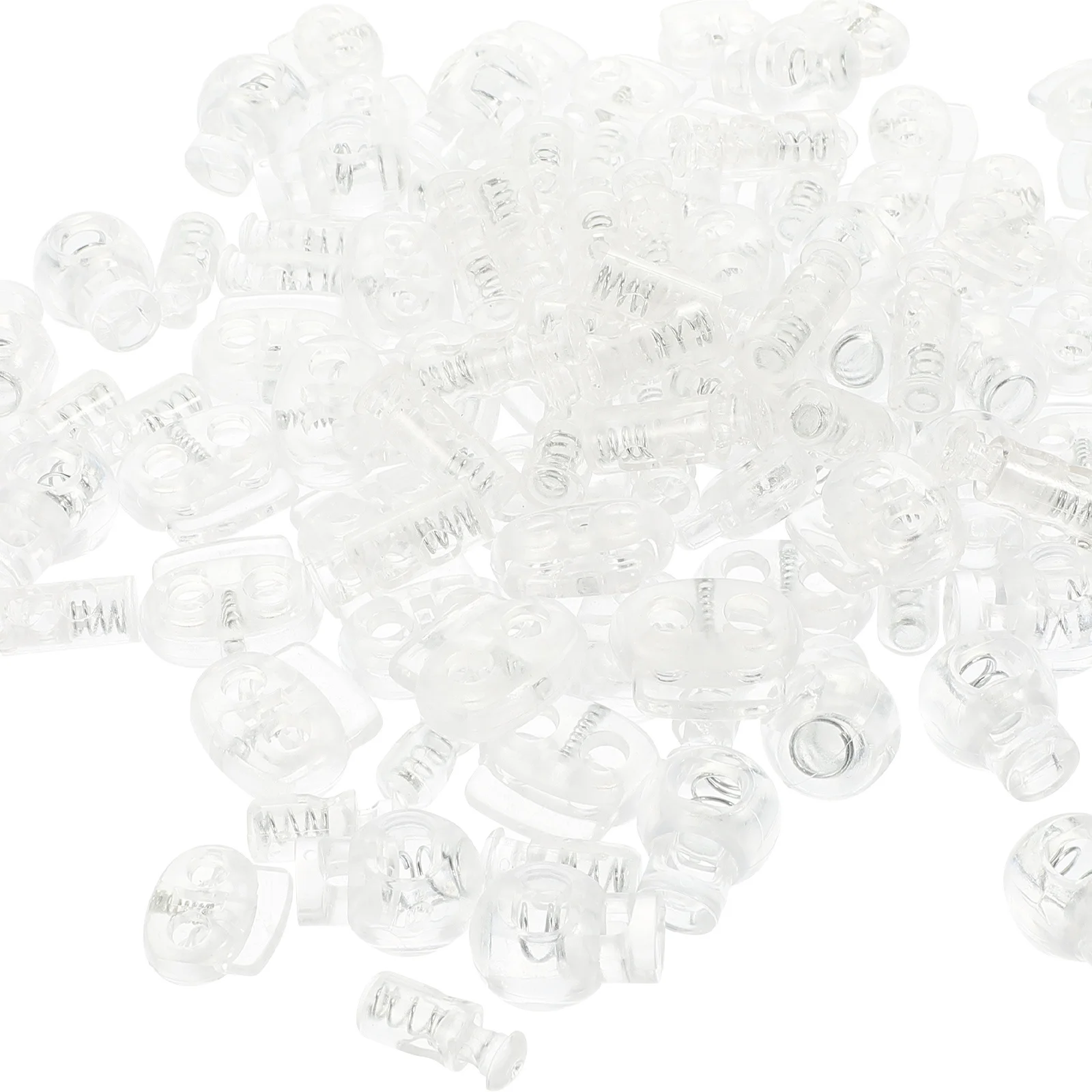 

100Pcs High Quality Spring Cord Locks Plastic Cord Locks Adjustable Fastener Toggles for Drawstrings Clothes Lanyards DIY