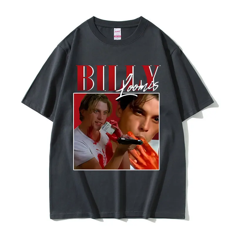 Vintage Scream 90s Horror Movie T Shirt Billy Loomis Graphic T-shirts Men Women Casual Cotton Oversized Tshirt Men's Streetwear