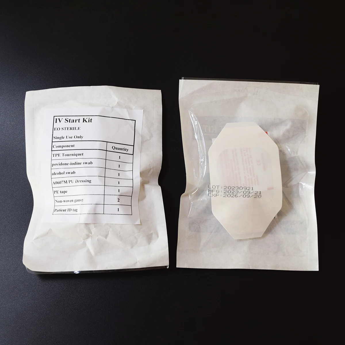 Customized Single-Use IV Start Kits Transparent Dressing Plastic Tourniquet Cannula ISO Certified EOS Absorbent Wound Dressing