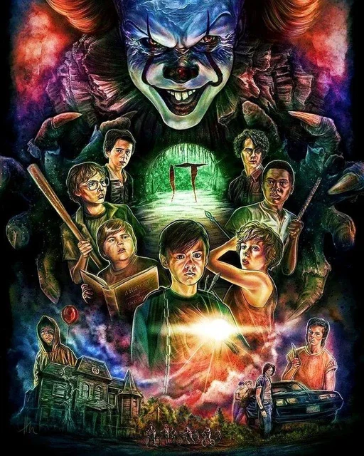 Horrorfilm-Charaktere 5D DIY Vollquadrat- und Runddiamant-Malset Mosaik-Kunst Heimdekoration Geschenk Rahmenlos