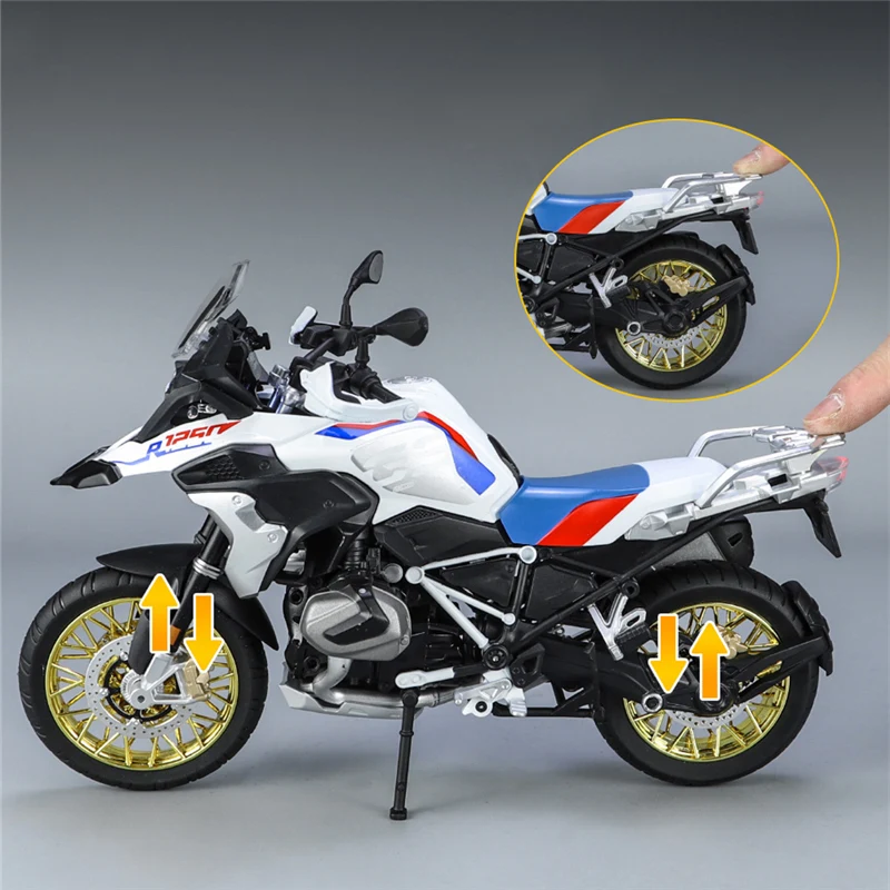 1/9 R1250 GS ADV Alloy Racing Motorcycle Diecasts Street Sports Motorcycle Model Simulation With Light Collection Childrens Gift