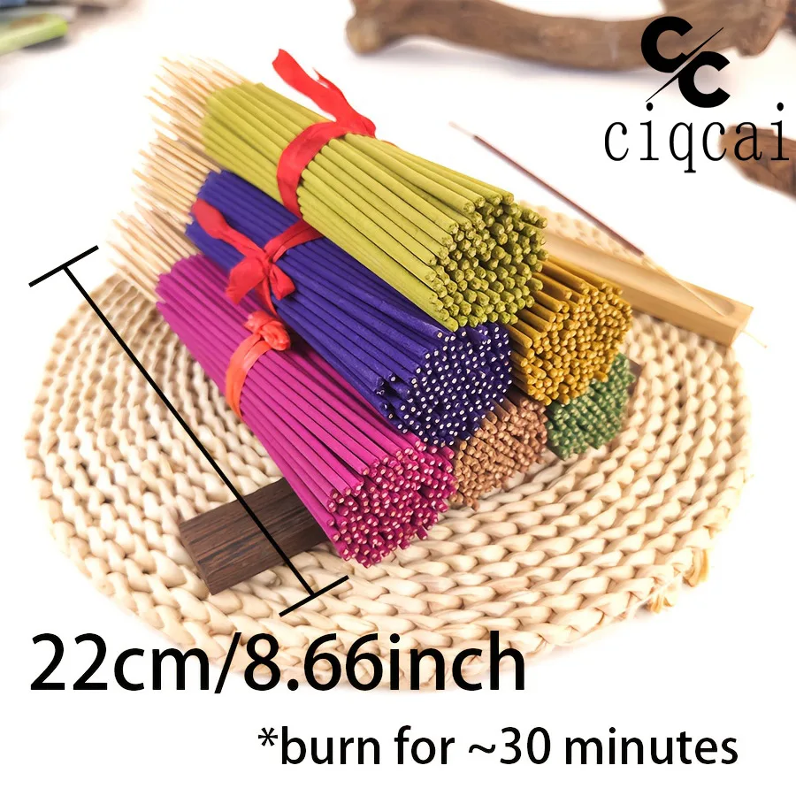 [7-Flavor Pack] High-Quality Incense Sticks, 22cm Long Handmade Bamboo Incense Sticks, Containing Lavender, Rose, Cherry Blossom, Lemongrass, White Sage, Sandalwood, Jasmine, Etc., Seven Different Scents, Fresh and Elegant, Long-Lasting Fragrance Suitable for Reading, Entertaining Guests, Meditation, Yoga, Etc.
