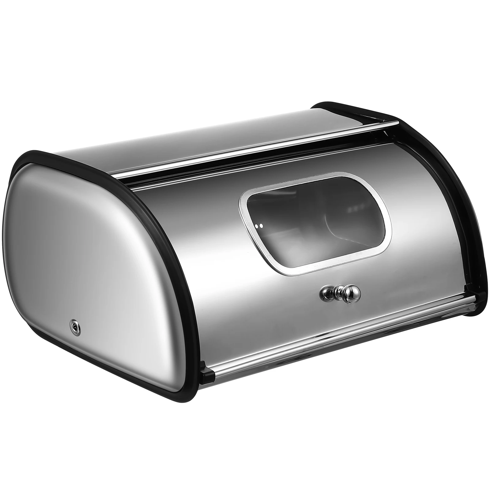 

Stainless Steel Bread Storage Box Airtight Kitchen Container Holder for Home Bakery Cafe Dessert Pan Bread Tray