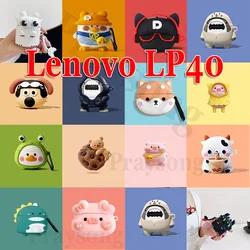 Fashion Animals Cover for Lenovo LP40 Case Protective Cover Silicone Capa Lenovo Earphone Funda Thinkplus LP40 Pro Box Soft Bag
