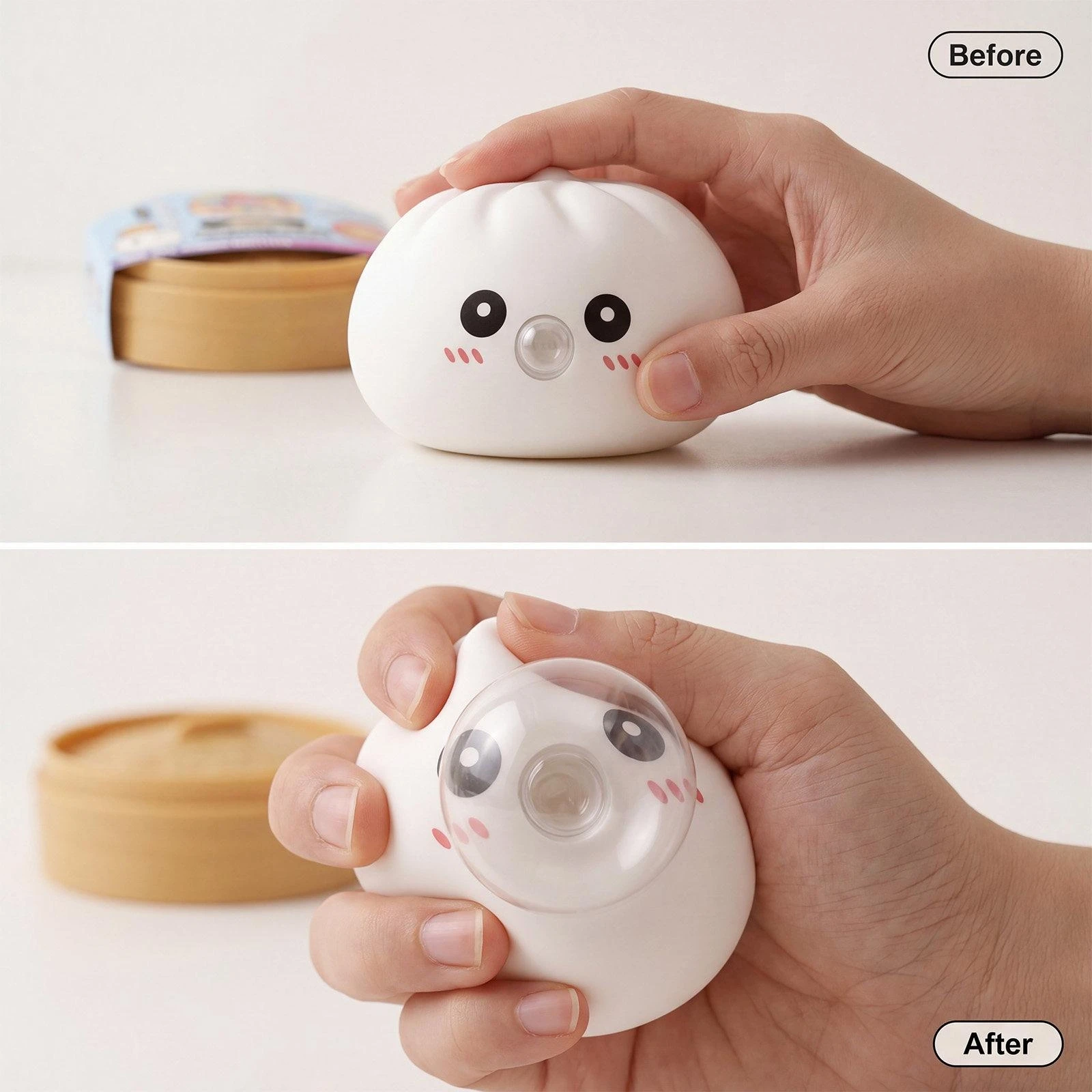 Virales Blasen-Blowing-Dumpling-Squishy-Spielzeug, langsam aufsteigend, Fidget Squeeze, tragbarer Stresskiller, Partygeschenke, niedliche Cartoon-Geschenke – Detail 4
