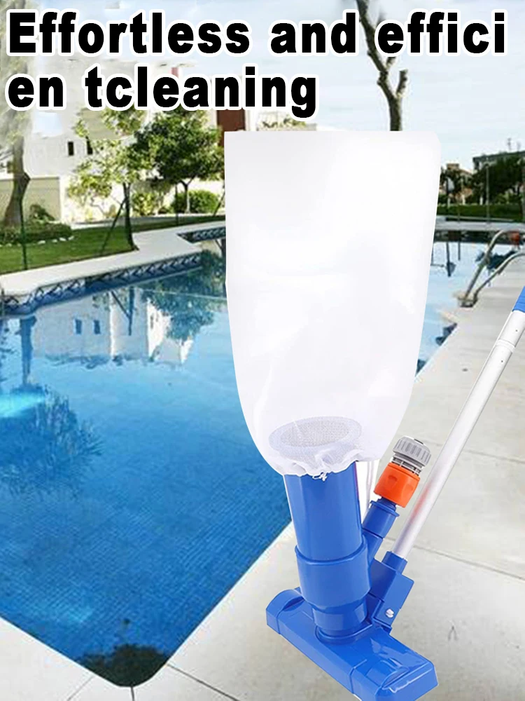 ชุดทำความสะอาดสระว่ายน้ำ ไม่ต้องใช้ไฟฟ้า ใช้แรงดันน้ำจากสายยางในสวนเพื่อสูบดูด (สามารถใช้กับเสาแบบยืดหดได้)
