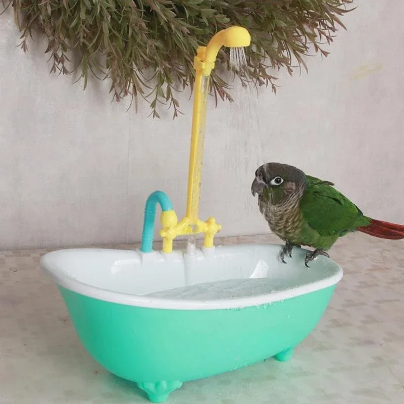 Parrot Shower Bird Bath Cage Automatic Parrot Shower Bowl Birds Accessories Parrot Toy Bird Bathtub