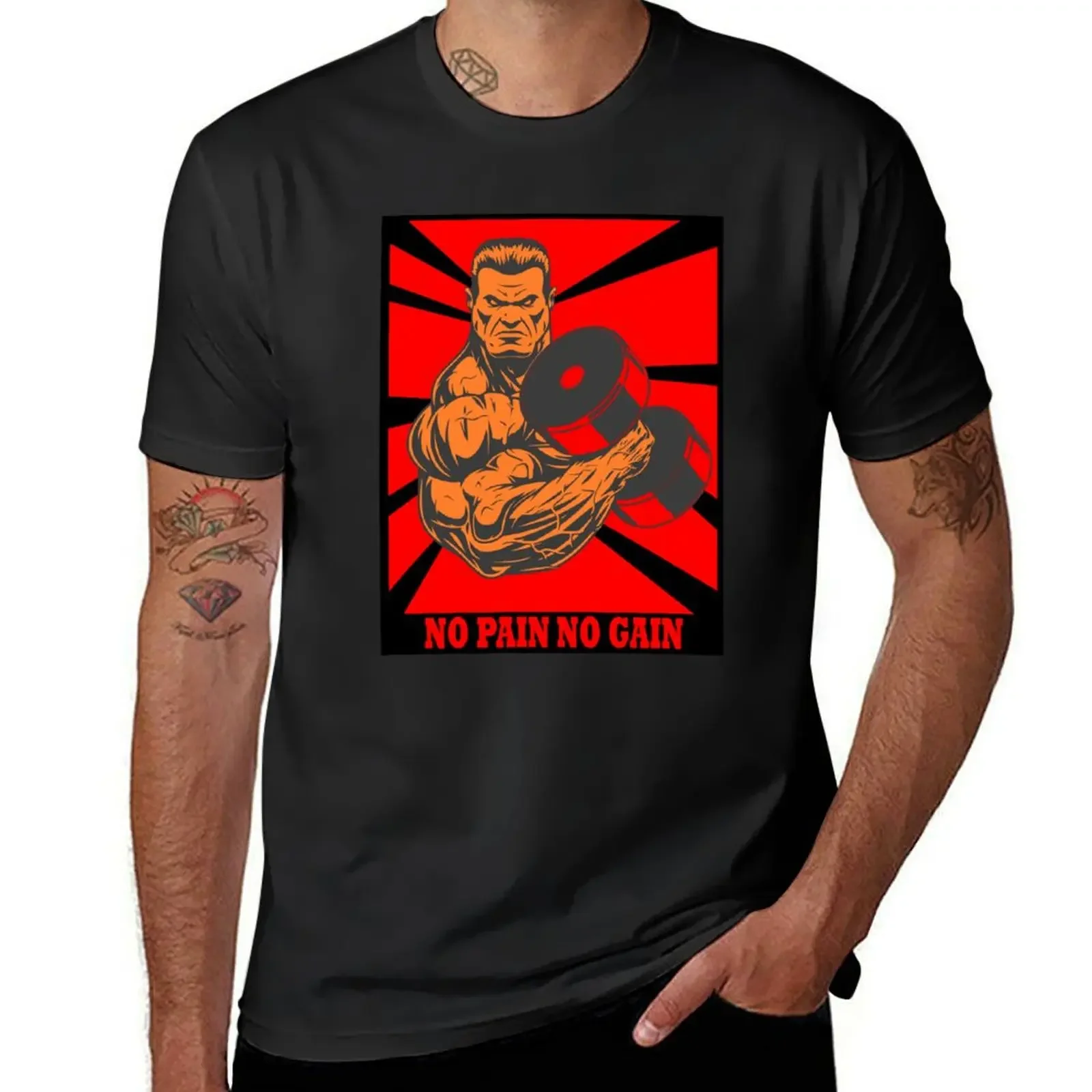 

No pain no gain T-Shirt sports fans summer top for a boy mens vintage t shirts