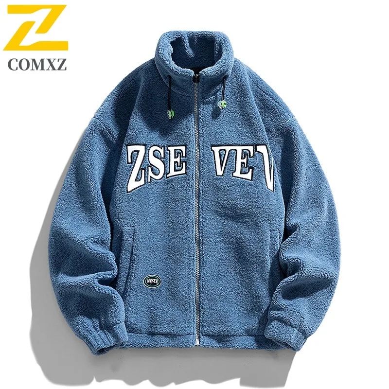 سترة COMXZ الرجالية المصنوعة من الصوف للشارع والترفيه الدافئ وسترة مبطنة من القطن الثلجي بتصميم كلاسيكي مقاوم للرياح سترة شتوية