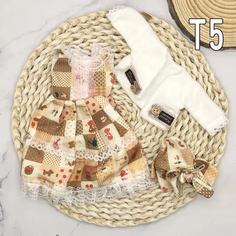 Conjunto completo de roupas de bonecas 1/6, 30cm, anime kawaii, boneca reborn, saia, chapéu, cocar, crianças, vestir-se, brinquedos de casa de bonecas diy para meninas