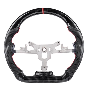 Para Chevrolet Corvette C6 z06 zr1 2006 2007 2008 2009 2010 2011 volante perforado de cuero de fibra de carbono con estampado hidráulico