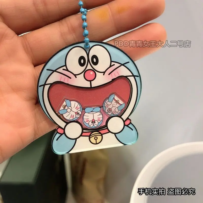 Cartoon Doraemon Jingle Cat Cute Acrylic Shaker Keychain Fashion Personalized Bag Decoration Pendant Children's Toy Gift