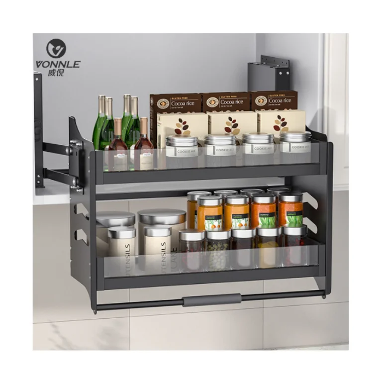 Kitchen 22 26 Inch Lift Basket Pull Down Shelves Cabinets Lift Up Shelf System Hardware Pulldown Hydraulic Hidden Cabinet Lift