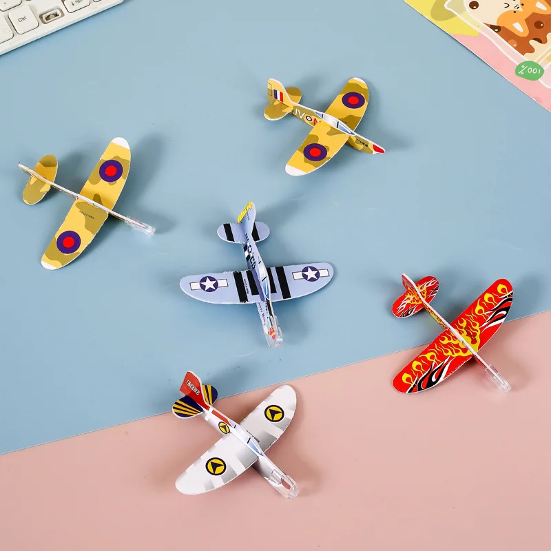 10Pcs Kids Mini Foam Small Plane Fun Colourful Stress Relieving Toys Hand Throwing Aircraft Children Festivals Birthday Gifts