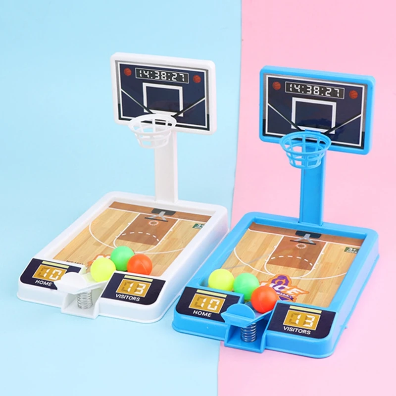 Basketball Game Toy Mini Basketball Stands with 2 Balls 1 Basketball Court Desktop Game Board for Anti Anxiety Kids 3+