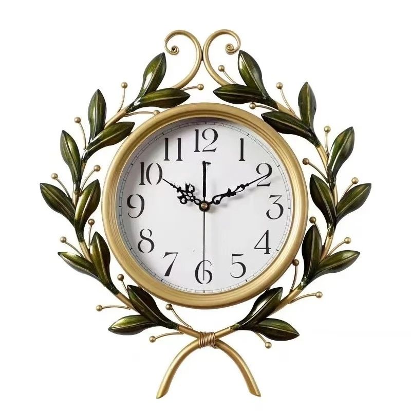 

&c 55*50cm Large Dropshipping Products Modern Luxury Wall Hanging Clock Decorative Metal Wall Watch Clock Home House Decor Gold