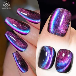 BORN PRETTY Purple 9D Cat Magnetic Gel Nail Polish 10ml Semi Permanent Sparkling Magnet Nail Gel Nail Art for Manicure Design