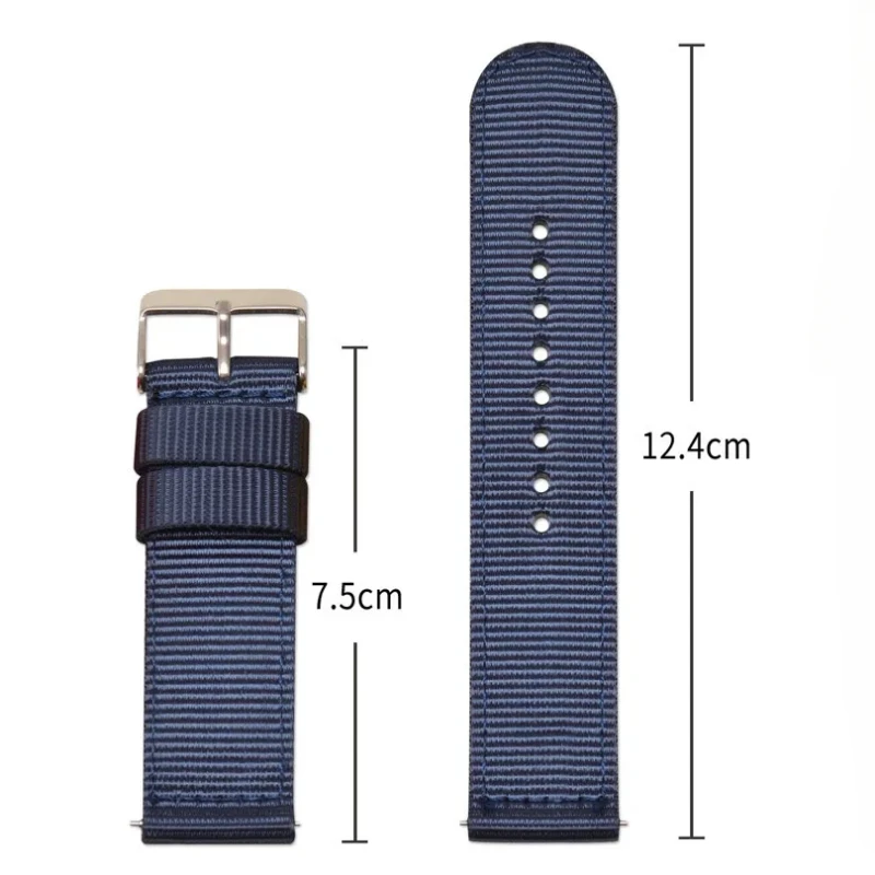 Nylon Canvas Strap Watch Band for Samsung Galaxy Watch 42mm 46mm Active2 Gear S2 S3 for Amazfit for Seiko Bracelet 18/20/22/24mm