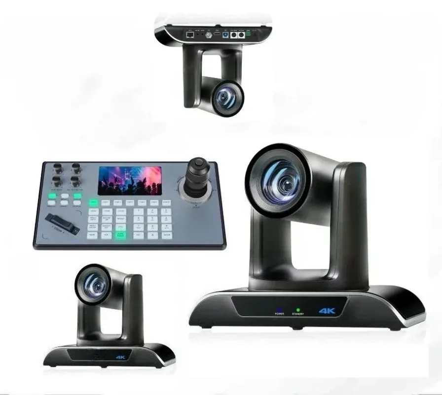 4K 20X Zoom PTZ Live Streaming Camera AI Tracking POE SDI HDMI-compatible with Controller