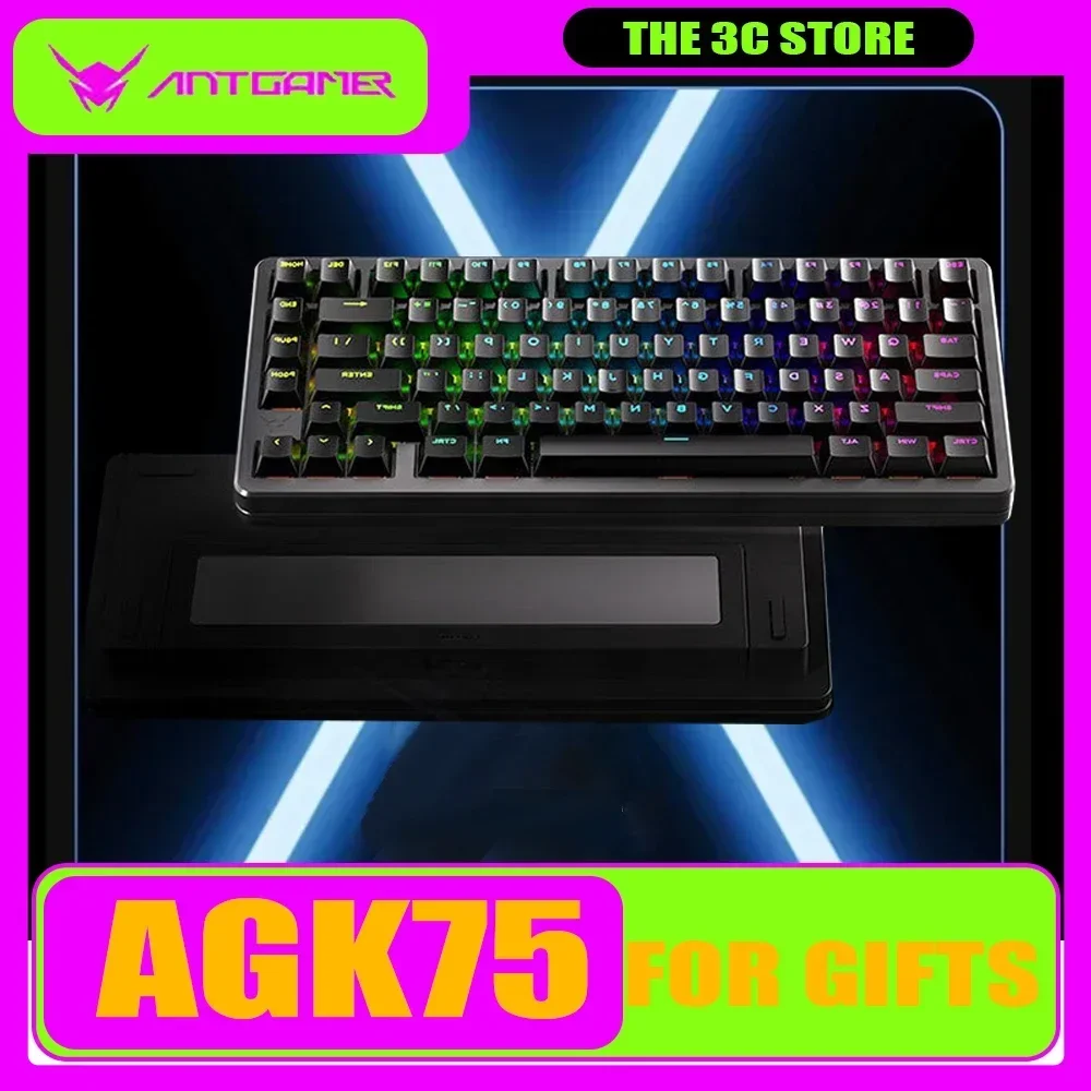 ANTGAMER AGK75 Magnetic Switch Keyboard 8k Aluminium Alloy RGB Tri Mode Wireless Gaming Keyboard Customized Pc Gamer Valorant