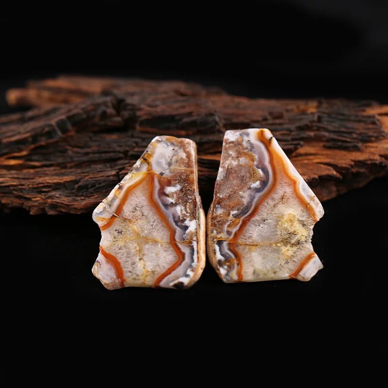

B&F AAA+ Rated Artisan-Crafted Crazy Lace Agate Earring Beads, Handmade Natural stones beads, jewelry Making Supplies