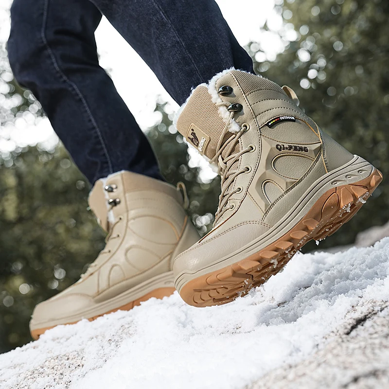الشتاء الرجال النساء أحذية التنزه مقاوم للماء في الهواء الطلق أحذية رياضية حذاء الثلج عالي الرقبة دافئ أحذية الصيد التكتيكية عدم الانزلاق المشي حذاء ارتحال #2