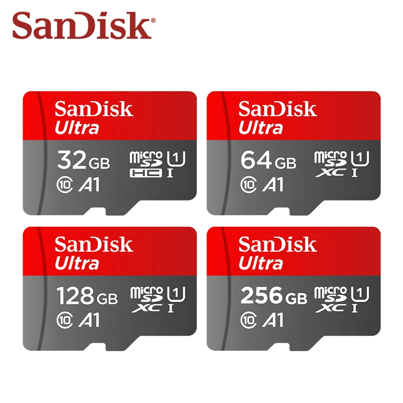 Карта памяти SanDisk Ultra MicroSDXC USH-I A1 U1 C10 TF Card 32 ГБ 64 ГБ 128 ГБ 256 ГБ 512 ГБ 1 ТБ Flash 150 МБ/с Карта памяти Micro SD