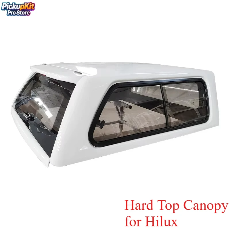

Hard Top Canopy for Hilux Revo SR5 Double Cab 6ft Bed Flat Roof with Roof Rack & Vertical Rails