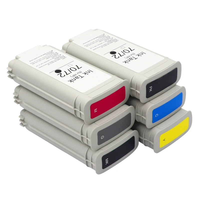 For HP 72 Ink 6 Color 130ml Compatible Ink Cartridges with Chip For HP72 Designjet T610 T770 T795 T1100 T1120 T1200 T1300 T2300