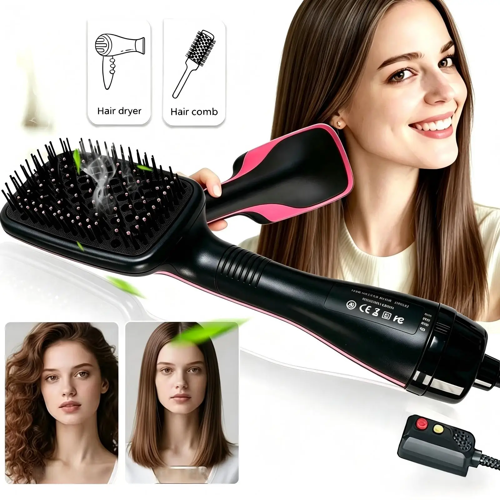 Tyrixma Tyrixma 1PC Hair Dryer Brush Blow Dryer Brush In One, 3 In 1 One Step Hair Dryer And Styler, Negative Ion Hair Straightener Hot Air Styling Tool For Straightening Drying Smoothing Mother's Day Gift, Birthday Gift, Christmas Gift. - Aliexpress Deal