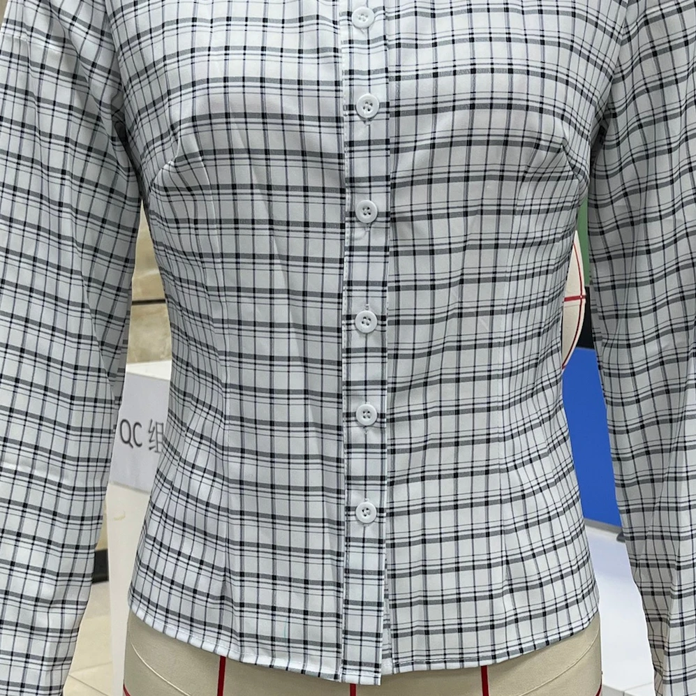 

Женская рубашка на пуговицах в стиле ретро, повседневные облегающие стильные клетчатые топы с отложным воротником и длинными рукавами на осень