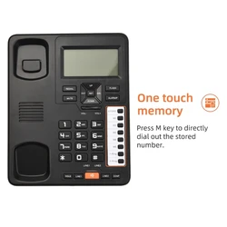 6400 2-Line Telephone Desktop Corded Landline with Backlit LCD Display CallerID Number Storage for Home Office Hotels