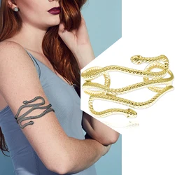Egypt Cleopatra Swirl Snake Arm Cuff Bracelets Armlet Armband Big Wide Bangle For Women Men Jewelry Pulseiras Accessories Gifts