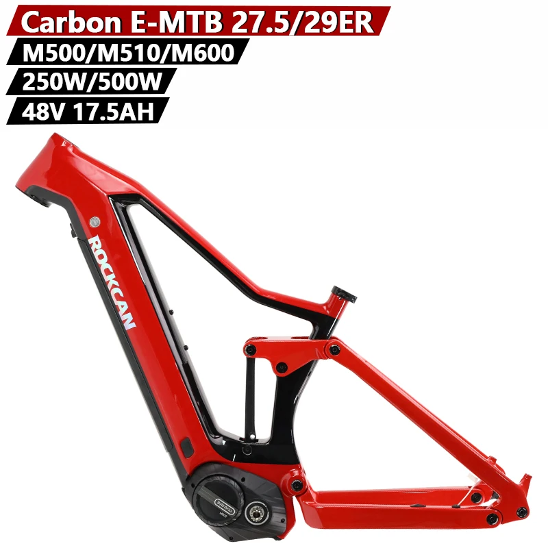 Telaio bici elettrica telaio E-Bike in carbonio 250W 500W telaio E-bike 15/17/19 pollici telaio 27.5/29ER M510 M600 batteria integrata motore