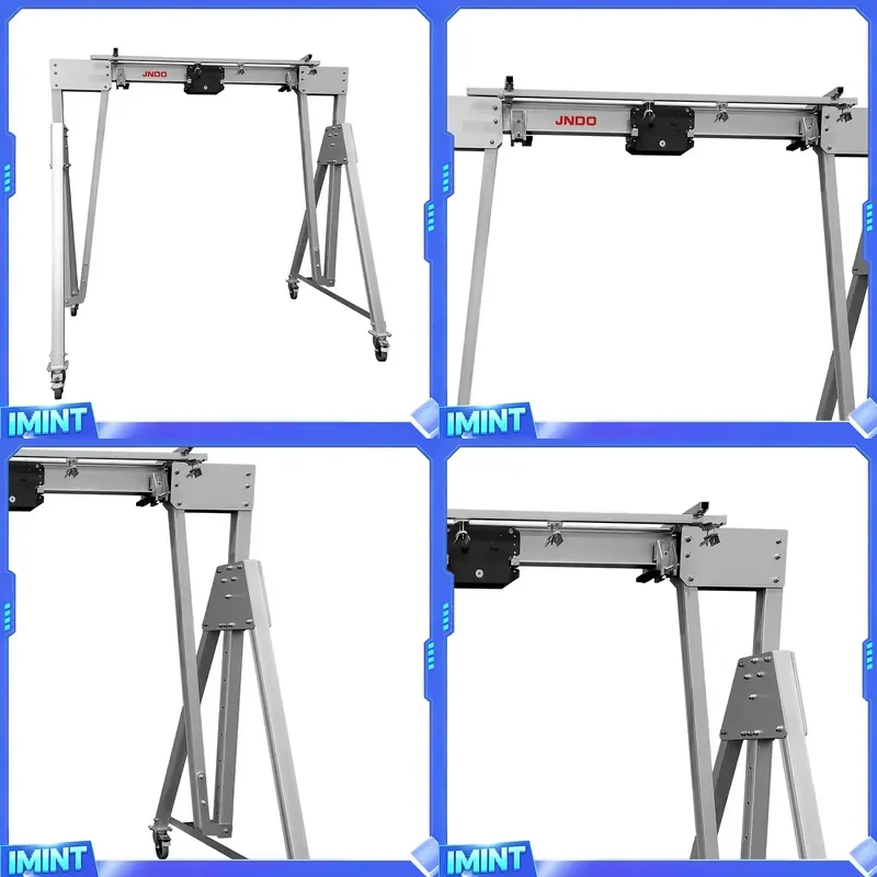 Light Weight Aluminum Alloy 1ton 3.7m Span Mobile Gantry Crane Foldable Design Portable Warehouse Use