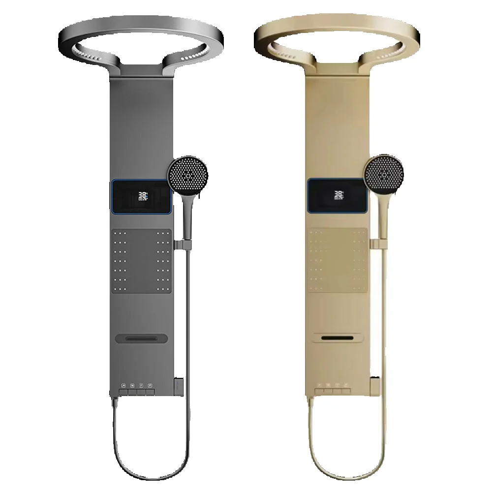 LED-Duschpaneel-System Wandmontiertes Regen- & Wasserfall-Set Digitale Anzeige Klaviertasten Multifunktionale Badezimmerarmatur