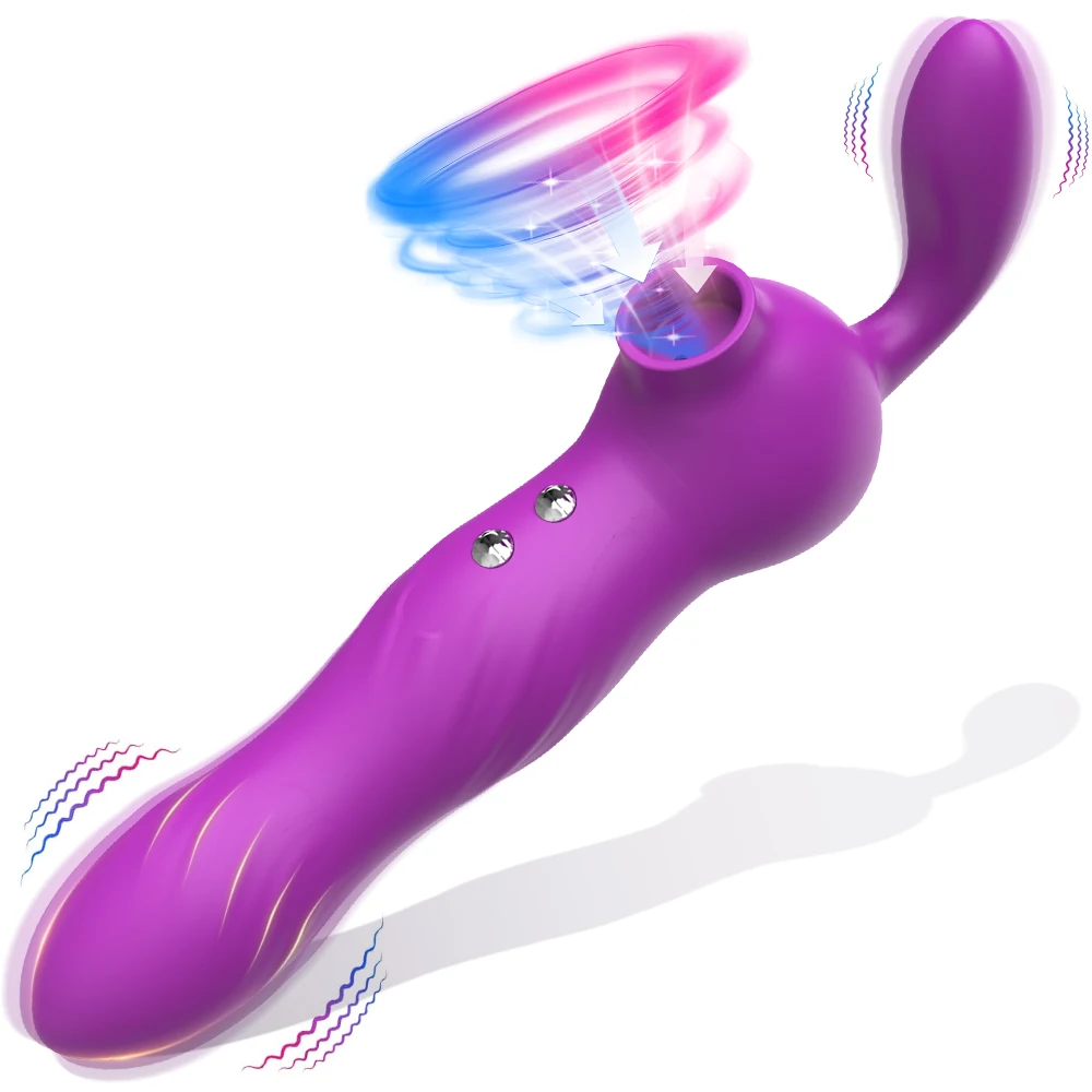20 Modes Double Headed Vibration G Spot Stimulator Clitoral Sucking Vibrator for Women Female Masturbator Sucker Adult Sex Toys