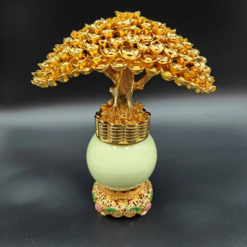Luminous gilded tree , inlaid craft, home living room decoration, antique miscellaneous ornament