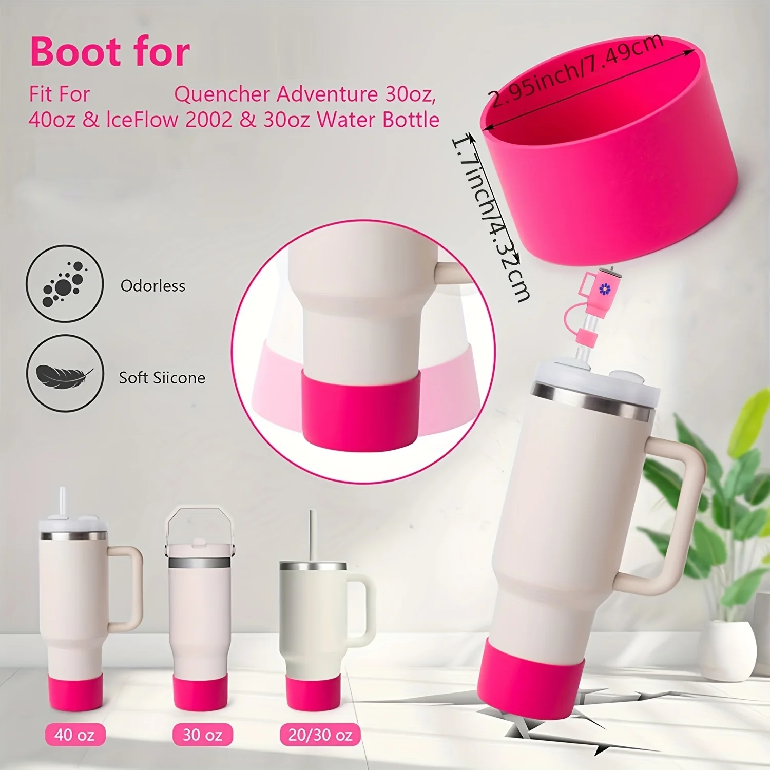 7 قطع إكسسوارات لـ 40 و30 أونصة مع مقبض، بما في ذلك غطاء غطاء من القش 10 مم، وحزام مقبض الماء، وحامل أحمر الشفاه، وسلسلة ساحرة، وبومب #6