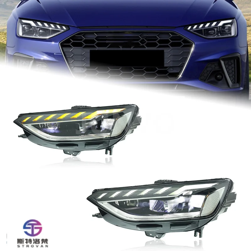 Car Led Headlight Retrofit Assembly for A4 2020-2024 Headlamps High-End Led Lens-Type Daytime Running Lights Pair Left and Right