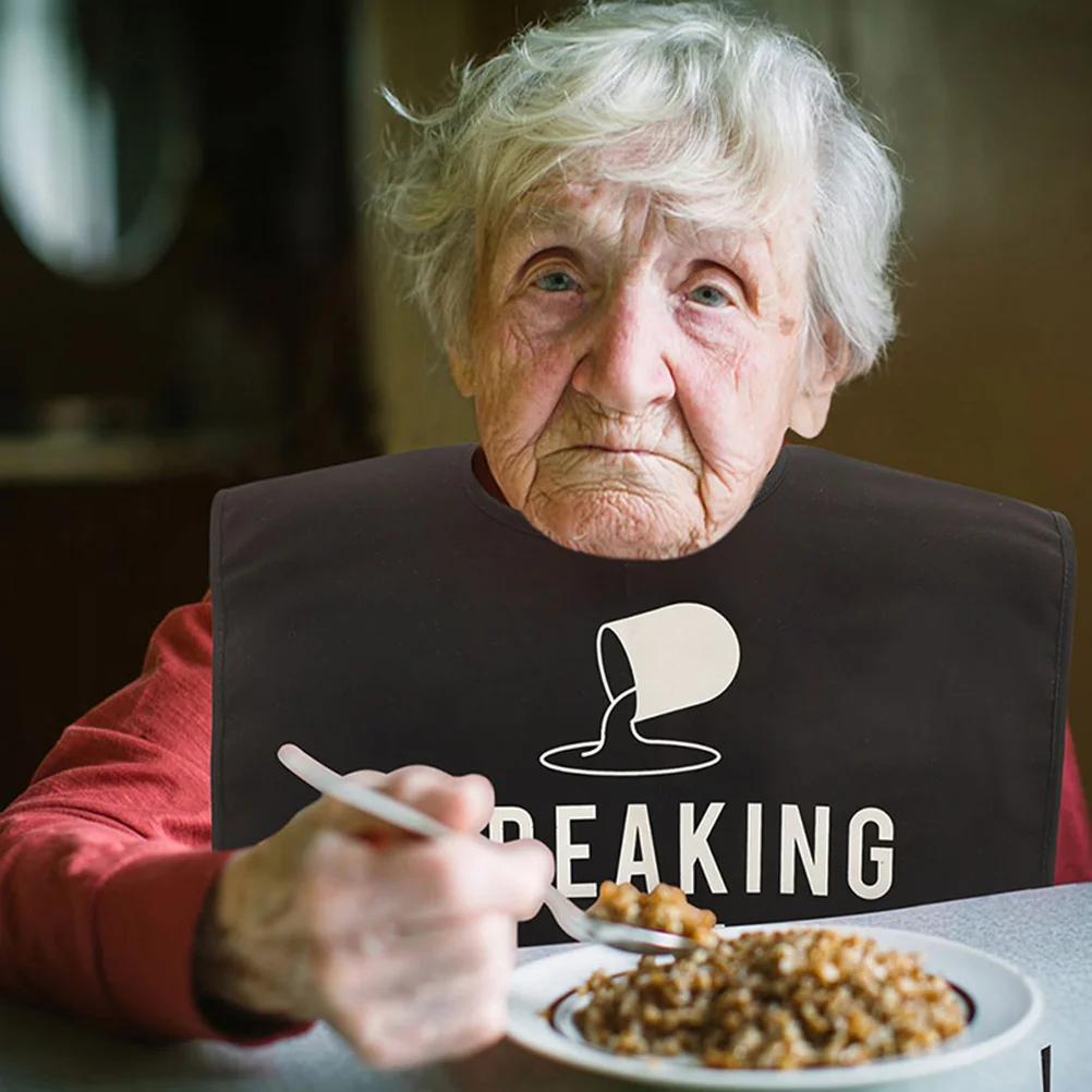 

2pcs Waterproof Adult Bib For Eating Reusable Washable Elderly Mealtime Protector Adjustable Belt Large Size Daily Use Household