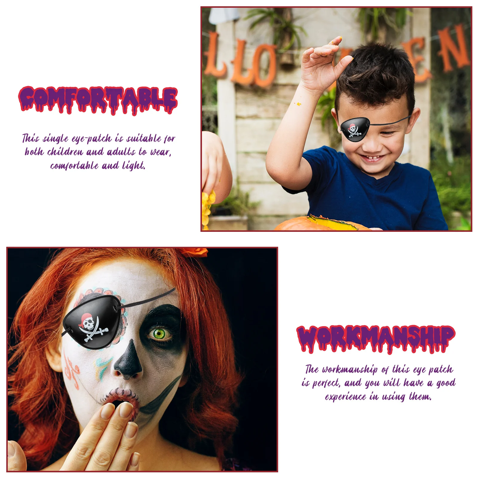 Prom Pirate Blindfold Child Halloween Costumes Party Supplies Elastic Rope Eye Mask Portable Patch