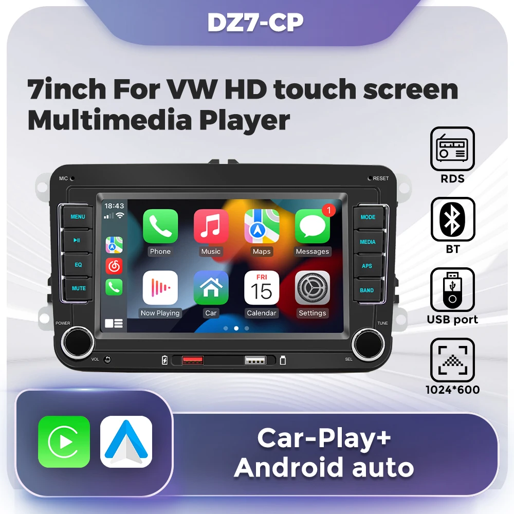 

7 ”для Audi Volkswagen Toyota Kia Ford Hyundai Dacia Renault Skoda Автомобильный цифровой ТВ мультимедийный плеер Carplay + Автомобильный BT автомобильный радиоприемник