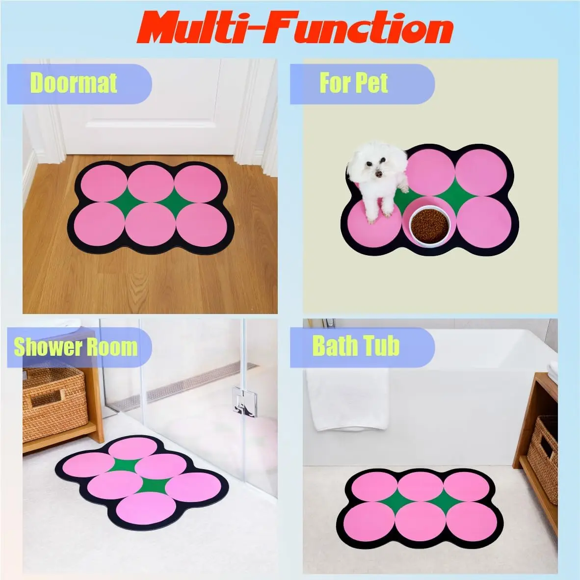 VIKAMA Simple Bathroom Dialgae Mud Mat Toilet Absorbent Quick Drying Non-Slip Mat Home Decoration Porch Mat