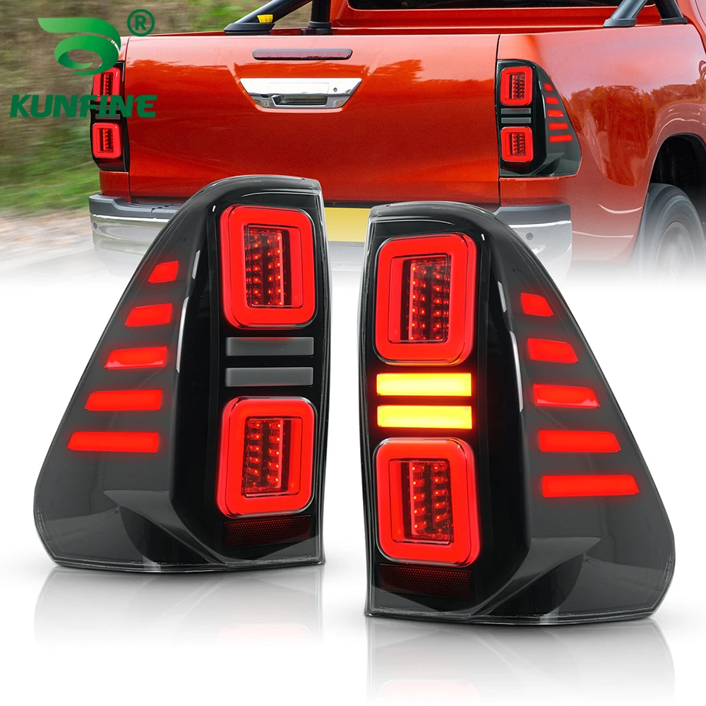 2x Car Tail Light Assembly For Toyota Hilux 2015-2020 LED Turning Signal Lights DRL Brake Reverse Tailights Taillamp A Pair